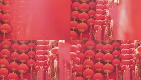 2024新年红色灯笼春节节日氛围高清在线视频素材下载