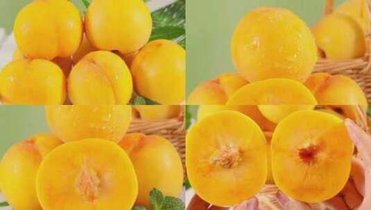 黄桃   新鲜黄桃视频展示高清在线视频素材下载