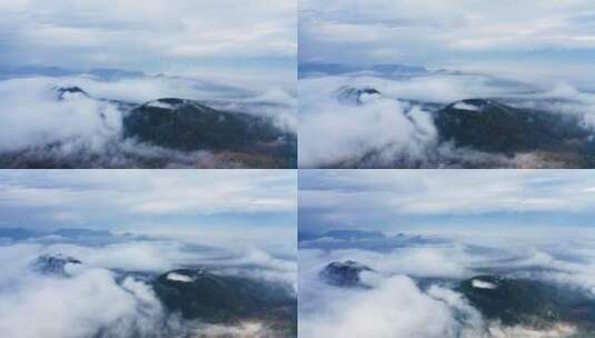云雾缭绕的腾冲火山群高清在线视频素材下载