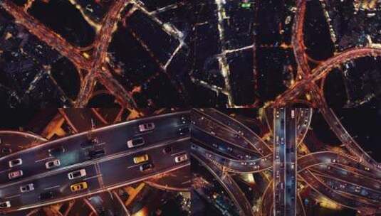 上海延安高架航拍合集高清在线视频素材下载