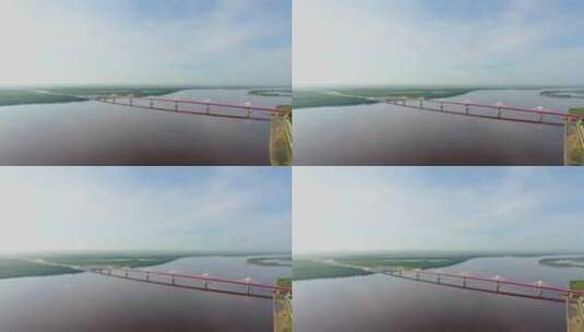 黑龙江黑河，中国俄罗斯跨境大桥高清在线视频素材下载