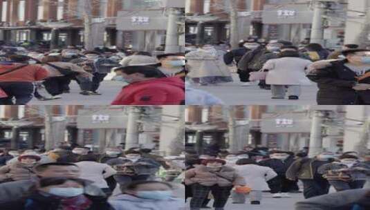 4k竖屏实拍北京王府井商业街人流高清在线视频素材下载