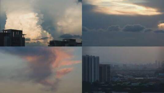 城市上空的云朵变幻4k延时视频素材高清在线视频素材下载