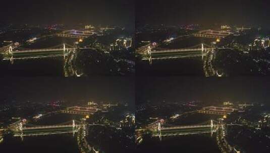 广西柳州柳江夜景灯光航拍高清在线视频素材下载