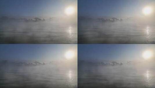 雾凇岛延时风光1高清在线视频素材下载