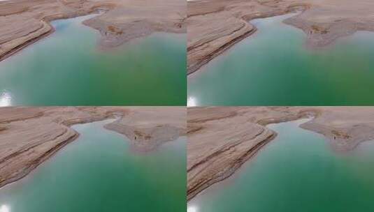 龙羊峡 水库 水 沙滩  湖光山色 航拍高清在线视频素材下载