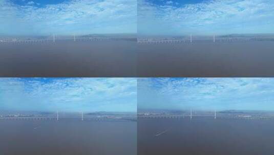 航拍台州湾大桥高清在线视频素材下载