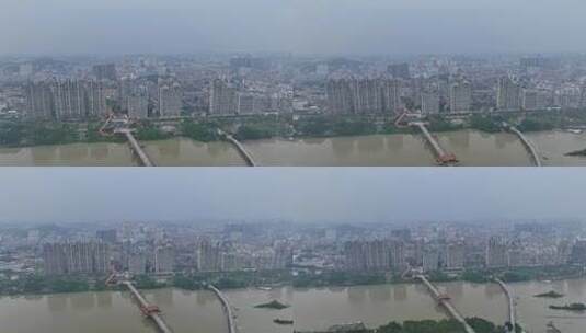 航拍福建漳州九龙江南山桥高清在线视频素材下载
