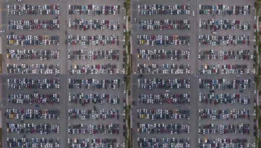 停车场俯拍延时摄影高清在线视频素材下载