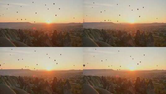 日出与气球高清在线视频素材下载
