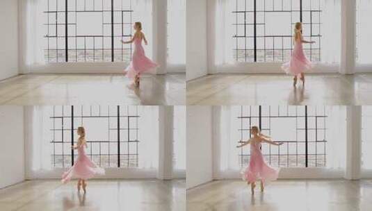 美丽的芭蕾舞演员在跳舞高清在线视频素材下载