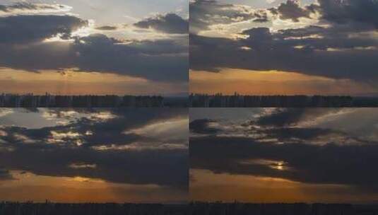 日落晚霞天空云彩延时摄影高清在线视频素材下载
