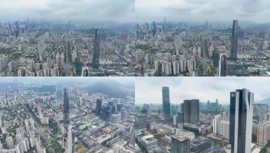 5K航拍深圳高楼林立繁华都市景象合集高清在线视频素材下载