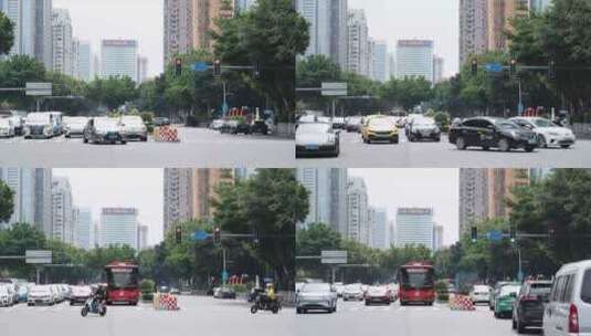 2023广州体育西路路口延时车流人流高清在线视频素材下载