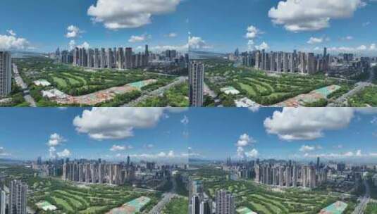 航拍深圳南山区城市大景高清在线视频素材下载