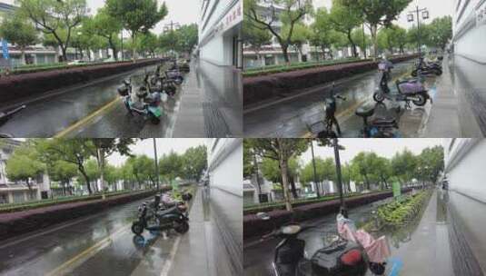城市下雨雨季实拍交通高清在线视频素材下载
