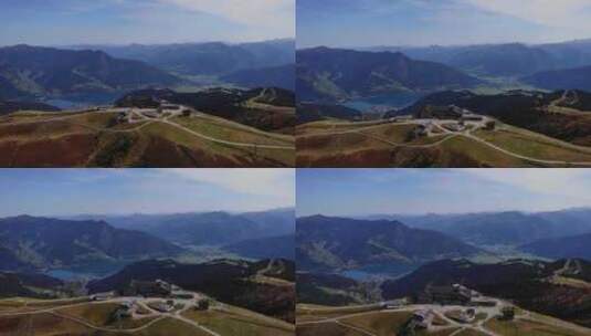 美丽的泽勒看到和基茨比厄尔阿尔卑斯山从斯米特滕霍赫山在萨尔茨堡的观点高清在线视频素材下载