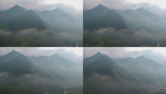 莫干山云雾风景大自然群山环绕云海青山绿水高清在线视频素材下载