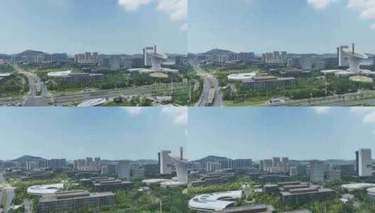 武汉光谷华为科技公司研发中心大楼航拍建筑高清在线视频素材下载