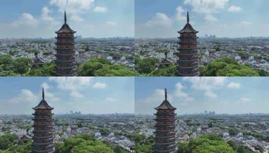 4K航拍苏州古城区城市风光高清在线视频素材下载