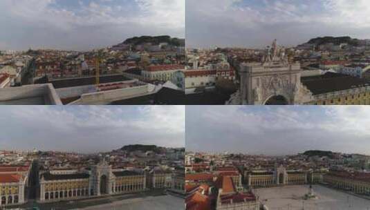 葡萄牙里斯本奥古斯塔拱门街高清在线视频素材下载