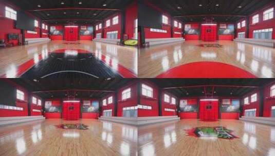 室内篮球场空镜高清在线视频素材下载