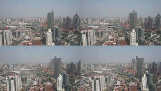航拍天津城市建设风光高清在线视频素材下载