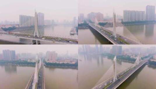 广州立交桥 车流航拍高清在线视频素材下载