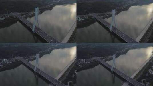 丽水紫金大桥航拍高清在线视频素材下载
