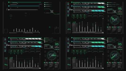 HUD智能大数据面板特效合成未来科技高清在线视频素材下载