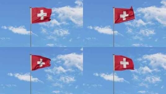 瑞士国旗高清在线视频素材下载