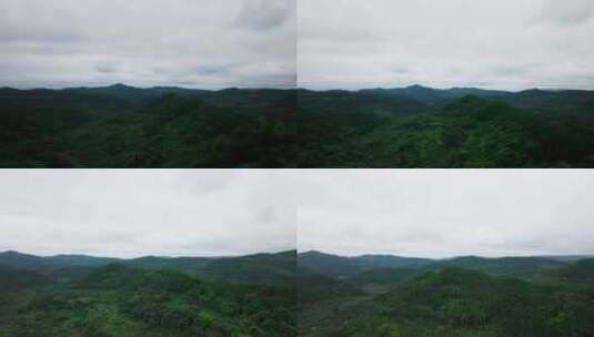 森林山脉树林俯瞰村庄农业阳光高清在线视频素材下载
