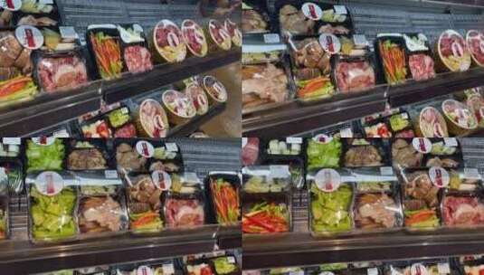 超市货柜预制菜高清在线视频素材下载