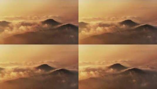 航拍杭州清晨日出云雾高清在线视频素材下载