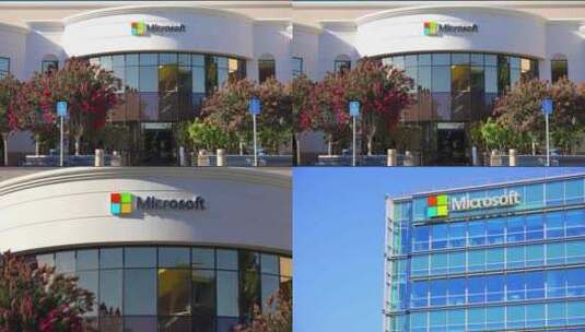 Microsoft微软办公楼高清在线视频素材下载
