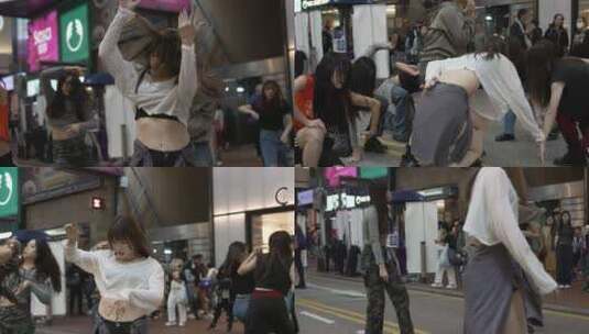 香港东角道舞动女人高清在线视频素材下载