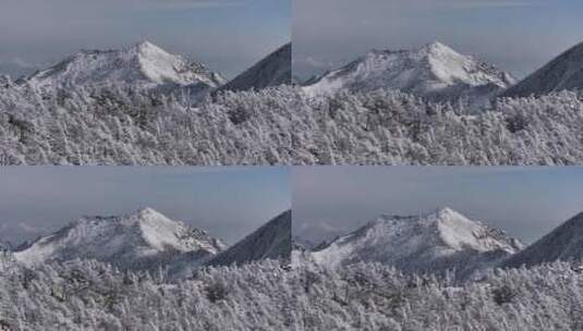 秦岭朱雀国家森林公园（冰晶顶）雪景航拍高清在线视频素材下载