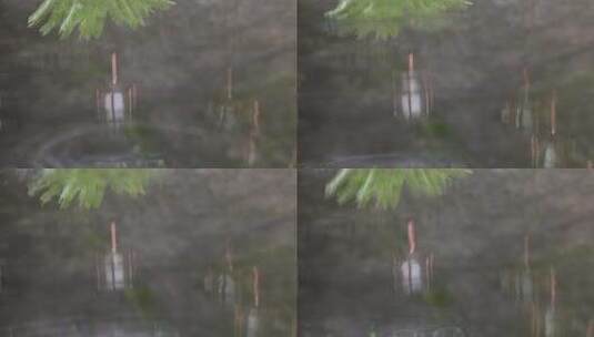 江南雨天徽派建筑水中倒影唯美空镜高清在线视频素材下载