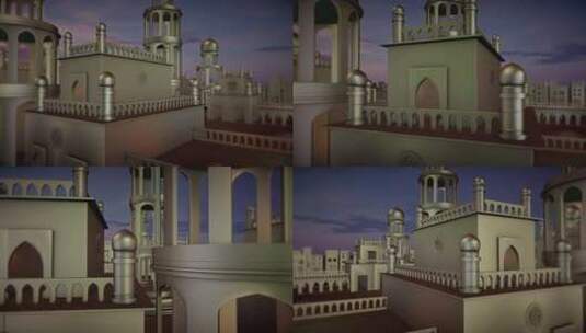 开斋节的清真寺背景高清在线视频素材下载