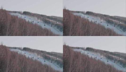 滑雪场缆车雪道高清在线视频素材下载