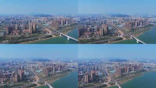江门江海区蓬江区城市航拍高清在线视频素材下载