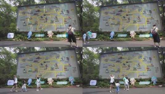 杭州动物园门口游客参观游玩高清在线视频素材下载