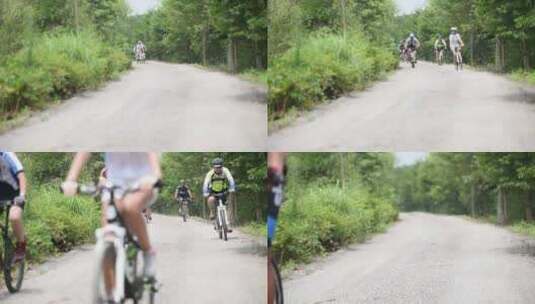 武汉山路骑行多人森林高清在线视频素材下载
