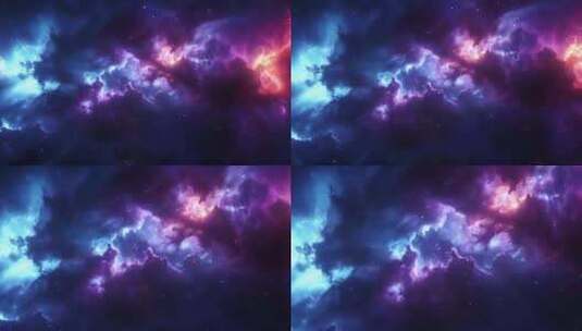 紫红色深空星系星云高清在线视频素材下载