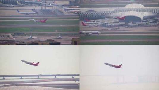 8K深圳机场起飞的深圳航空客机高清在线视频素材下载
