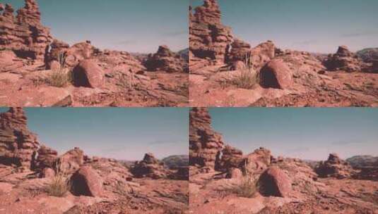 沙漠中的岩石形成高清在线视频素材下载