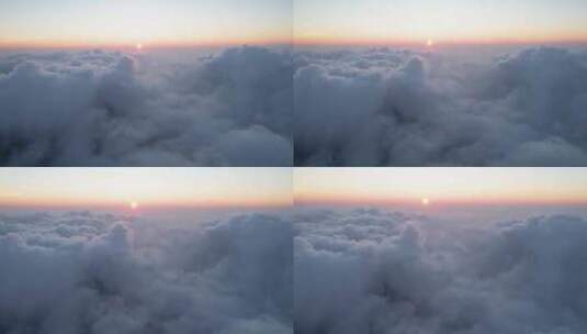 4K云海日落自然风光航拍高清在线视频素材下载
