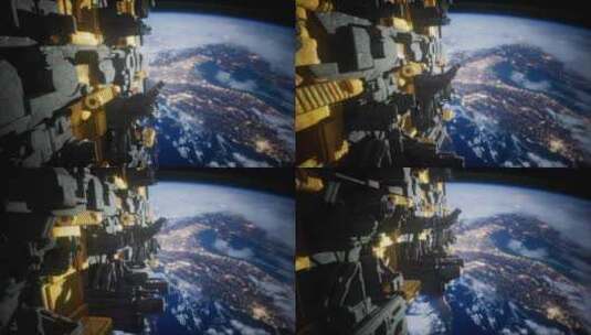 太空3D中的宇宙飞船高清在线视频素材下载