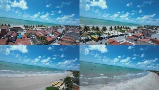 中央海滩在Maragogi在阿拉戈斯巴西高清在线视频素材下载