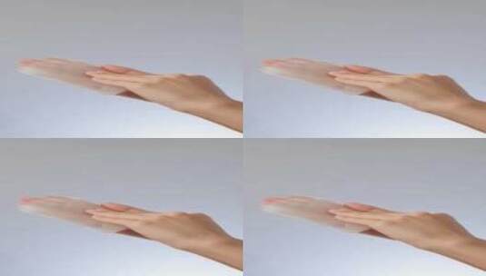 面膜在手中展示 揉搓面膜液体高清在线视频素材下载
